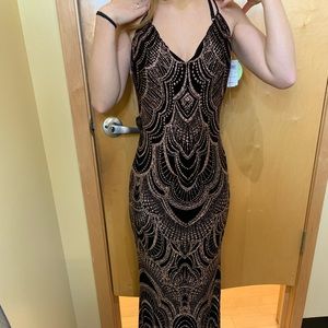 Black & Rose gold prom dress